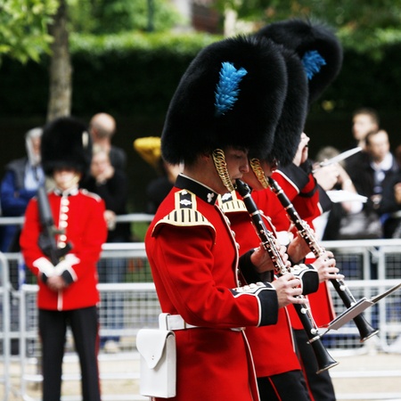 London, UK - June 15, 2013: Queen's Bands at Queen's Birthday Parade. Queen's Birthday Parade take place to Celebrate Queen's Official Birthday in every June in London. 
のeditorial素材