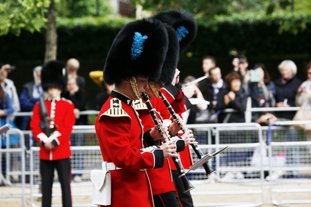 London, UK - June 15, 2013: Queen's Bands at Queen's Birthday Parade. Queen's Birthday Parade take place to Celebrate Queen's Official Birthday in every June in London. 
のeditorial素材