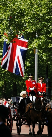 London, UK - June 15, 2013:  Camilla, Duchess of Cornwall seat on the Royal Coach at Queen's Birthday Parade. Queen's Birthday Parade take place to Celebrate Queen's Official Birthday in every June in London
のeditorial素材