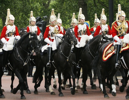 London, UK - June 15, 2013: Household Cavalry at Queen's Birthday Parade. Queen's Birthday Parade take place to Celebrate Queen's Official Birthday in every June in London. 
のeditorial素材