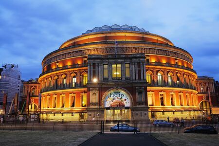 London, UK - July 14, 2013: Outside view of Royal Albert Hall at night during the BBC Proms. The Proms is an annual events, summer season daily orchestral classical music concerts take place in the Royal Albert Hall for 8 weeks.  
のeditorial素材