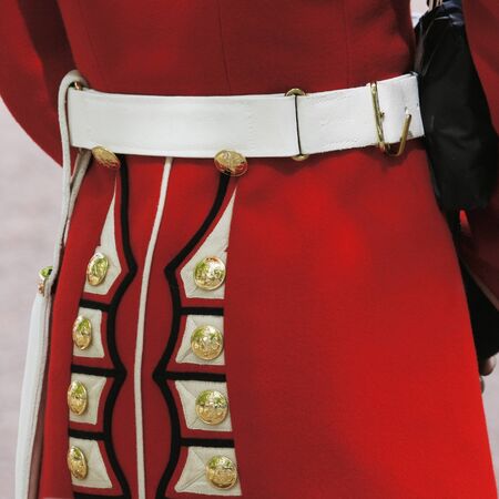 Close up Uniform of Queen's Soldier at Queen's Birthday Parade. のeditorial素材