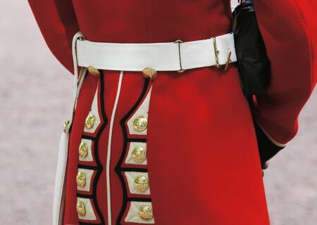 Close up Uniform of Queen's Soldier at Queen's Birthday Parade. のeditorial素材
