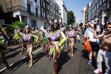 London, UK - August 26, 2013: Performers take part in the second day of Notting Hill Carnival, largest in Europe. Carnival takes place over two days in every August. 
のeditorial素材
