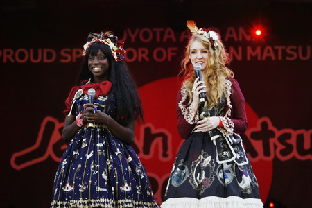 London, UK - October 5, 2013: Participants, Lolita Fashion Team by the Tea Party Club at 2013 London Japanese Matsuri (festival), various of activities to keep all ages happy at the Japan Matsuri Festival at Trafalgar Square. 
のeditorial素材