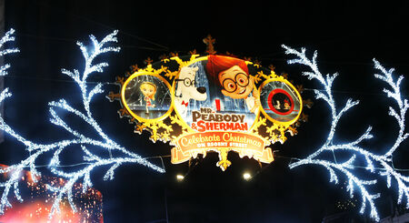 London, UK - November 21, 2013: Christmas Lights Display on Regent Street in London. The modern colourful Christmas lights attract and encourage people to the street. 
のeditorial素材