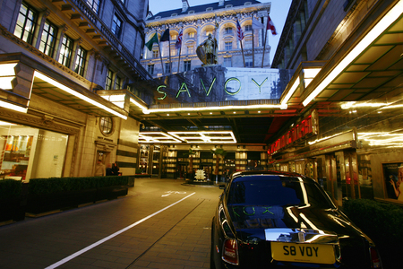 London, UK - March 7, 2014 :Outside view of the Savoy hotel, Britain's first luxury hotel in central London, opened in 1889 and closed in 2007 for renovations and reopened in October 2010.
のeditorial素材