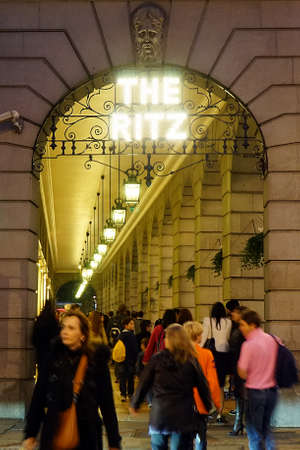 London, UK - November 03, 2014: The Ritz hotel, 5 star, located in Piccadilly, neoclassical style, built by Charles Mewes, opened on 1906.のeditorial素材
