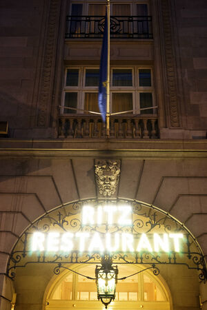 London, UK - November 03, 2014: The Ritz hotel, 5 star, located in Piccadilly, neoclassical style, built by Charles Mewes, opened on 1906.のeditorial素材
