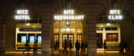 London, UK - November 03, 2014: The Ritz hotel, 5 star, located in Piccadilly, neoclassical style, built by Charles Mewes, opened on 1906.のeditorial素材