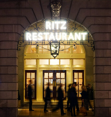 London, UK - November 03, 2014: The Ritz hotel, 5 star, located in Piccadilly, neoclassical style, built by Charles Mewes, opened on 1906.のeditorial素材