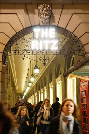London, UK - November 03, 2014: The Ritz hotel, 5 star, located in Piccadilly, neoclassical style, built by Charles Mewes, opened on 1906.のeditorial素材