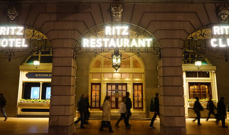 London, UK - November 03, 2014: The Ritz hotel, 5 star, located in Piccadilly, neoclassical style, built by Charles Mewes, opened on 1906.のeditorial素材