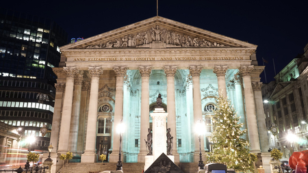 The Royal Stock Exchange, London, England, UKのeditorial素材