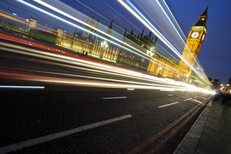 Palace of Westminster, seen from Westminster Bridge, at Nightのeditorial素材