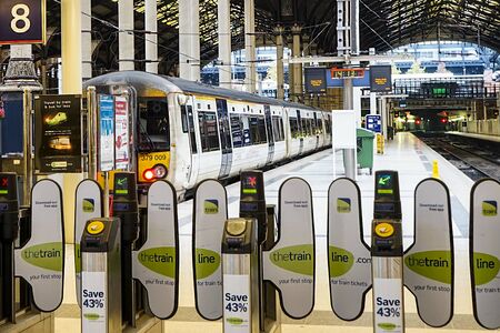 LONDON - NOV 22 : A train waiting for departure on Nov 22, 2014 in London, UK. Paddington station is...