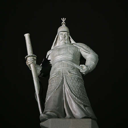 Statue of the Admiral Yi Sun-Sin in downtown Seoul, Southのeditorial素材