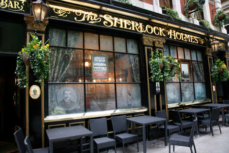 London, UK - May 06, 2012: Outside view of pub, for drinking and socializing, focal point of community. Pub business, now about 53,500 pubs in the UK, has been declining every year.のeditorial素材