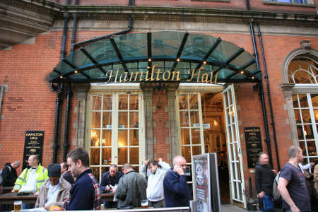 London, UK - November 04, 2010: Outside view of pub, for drinking and socializing, focal point of community. Pub business, now about 53,500 pubs in the UK, has been declining every year.のeditorial素材