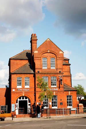London, UK - May 01, 2012: Outside view of pub, for drinking and socializing, focal point of community. Pub business, now about 53,500 pubs in the UK, has been declining every year.のeditorial素材