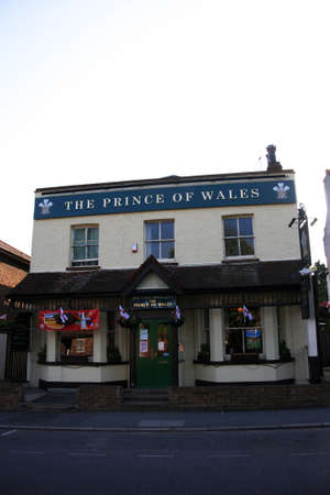 London, UK - June 04, 2010: Outside view of pub, for drinking and socializing, focal point of community. Pub business, now about 53,500 pubs in the UK, has been declining every year.のeditorial素材