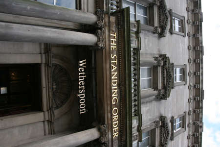 Edinburgh, UK - July 23, 2010: Outside view of pub, for drinking and socializing, focal point of...