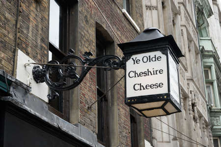 LONDON - SEP 5: English pub sign, Public house, known as pub, is focal point of community, on Sep 5, 2016, London, UK. Pub business, now about 53,500 pubs in UK, has been declining every year.のeditorial素材