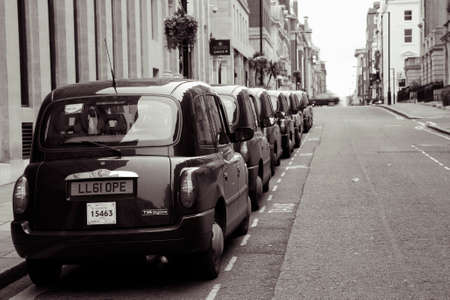 London, UK - May 5, 2012: TX4, London Taxi, also called hackney carriage, black cab. Traditionally Taxi cabs are all black in London but now produced in various colors.のeditorial素材