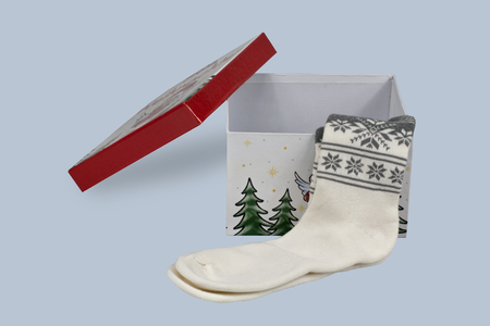 Boring Christmas gift socksの写真素材