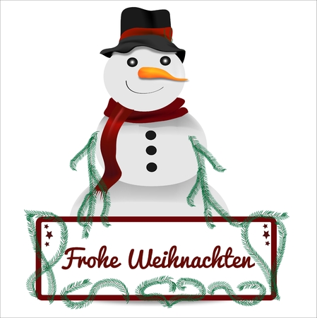 Snowman with christmas sign graphicのイラスト素材