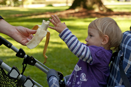 child eat bananaの写真素材