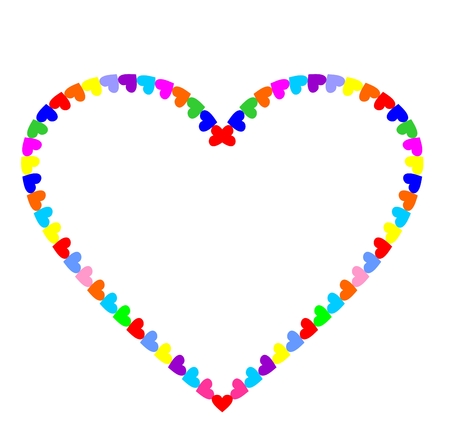 Colorful heart shape on white background illustration.のイラスト素材