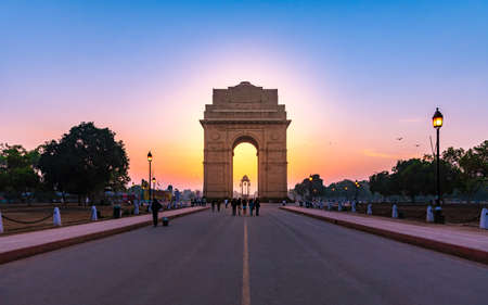 India Gate or All India War Memorial at New Delhi is a triumphal arch architectural style memorial designed by Sir Edwin Lutyens to 82,000 soldiers of the Indian Army who died in the First World War.のeditorial素材