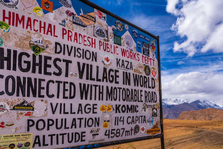 Himachal Pradesh-October, 2019: Komic village is famous among travellers  due to its title as...