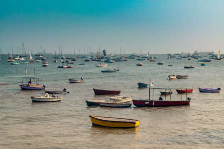 Panoramic view of harbour Gateway of India at Mumbai, Maharashtra, India.