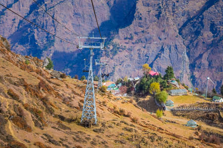 View at Auli which is a famous ski destination for adventure seekers during winter months and trekking and camping during summers.の写真素材
