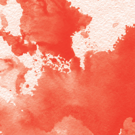 Abstract red watercolor background. Texture paper. Hand-drawn illustration.の写真素材
