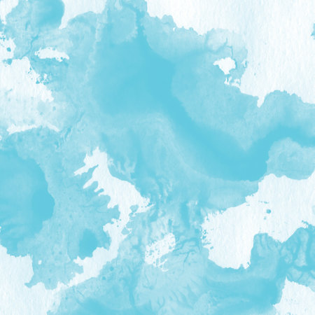 Abstract blue watercolor background. Texture paper. Hand-drawn illustration.の写真素材