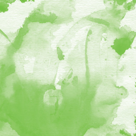 Abstract green watercolor background. Texture paper. Hand-drawn illustration.の写真素材