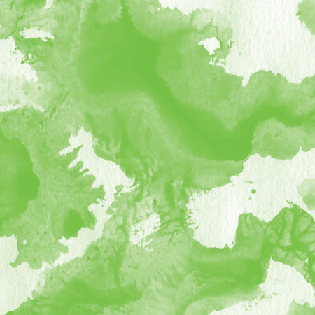 Abstract green watercolor background. Watercolor texture. Hand-drawn illustration.の写真素材