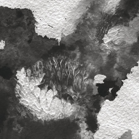 black and white abstract watercolor background, hand-drawing illustrationの写真素材
