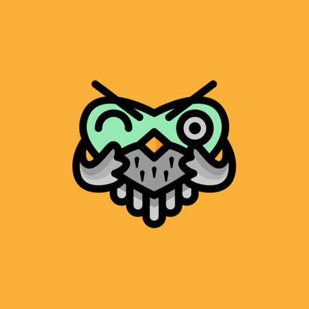 Cute owl fit for icon,mascot logo,cartoon,apps,brand identity,element,comunity logo,etc.のイラスト素材