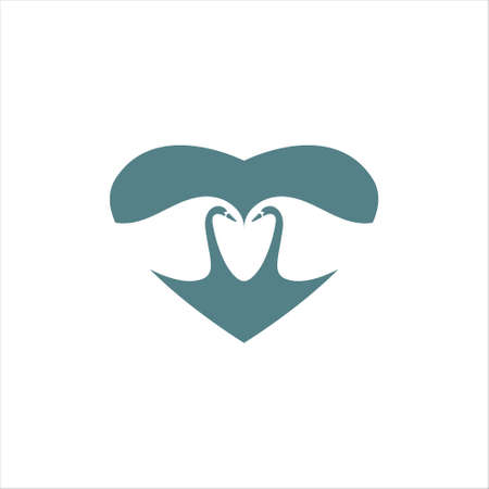 Illustration vector graphic of goose love logo .good for dating apps logo, icon, comunity logo, pet shop logo ,etc.のイラスト素材