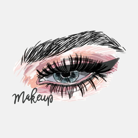 Makeup, fashion, lettering design eye shadow makeup styleのイラスト素材