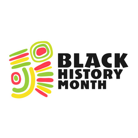 Minimal template on white background, Black History Month, African style geometric patternのイラスト素材