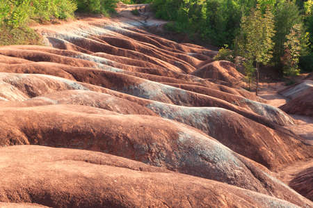 Close-up of rolling hills of Cheltenham Badlandsの写真素材