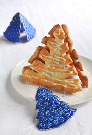 Christmas tree pastriesの写真素材