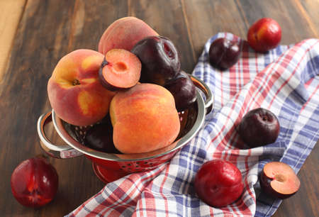Peaches and plums の写真素材