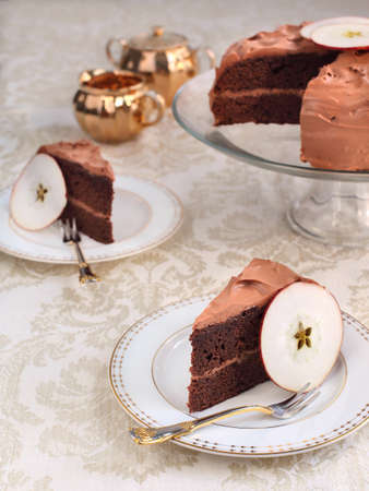 Chocolate Applesauce Layer Cake の写真素材