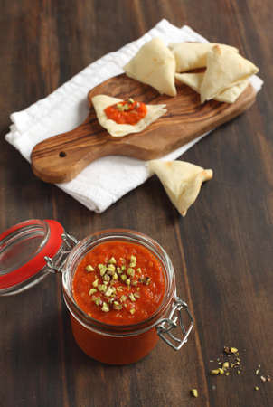 Roasted red pepper dipの写真素材
